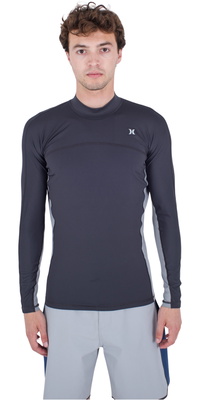 Hurley Mens Channel Crossing Paddle Series Long Sleeve Rash Vest MAT0001050 - Dark Stone Grey